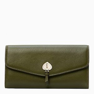 Kate Spade Marti Large Slim Flap Wallet Enchanted Green
